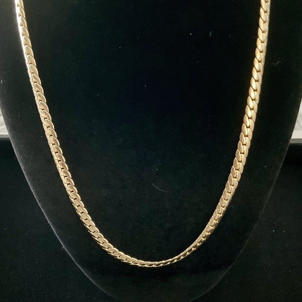 Beautiful 24in 14k/Sterling Silver 4.6mm SOLID CUBAN Link Chain~New #146